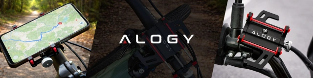 Alogy Uchwyt rowerowy Bike Phone Holder do telefonu 55-95mm na kierownicę na rower hulajnogę motor Czarny