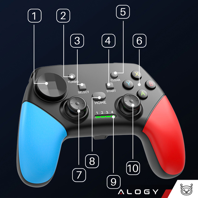 Gamepad Alogy Pad bezprzewodowy z uchwytem na telefon Gaming Set Czarny