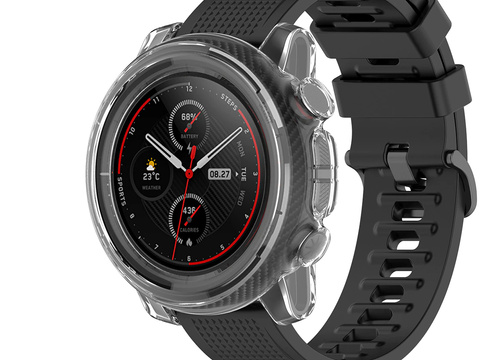 Alogy Etui do smartwatcha nakładka do Xiaomi Amazfit Stratos 3 Przezroczyste