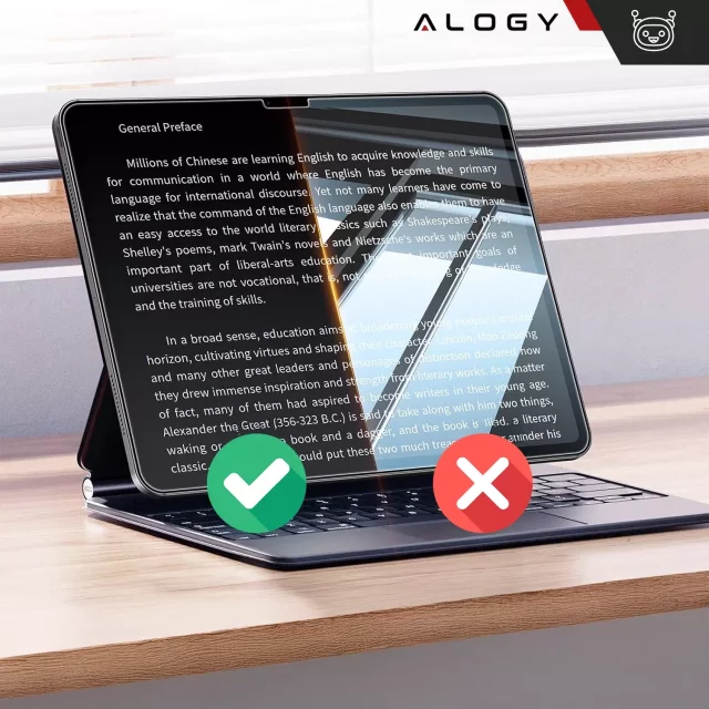 Matowe Szkło hartowane do Apple iPad Air 6 - 13" 2024 Alogy Matte Paper-Like Screen Protector z ramką montażową