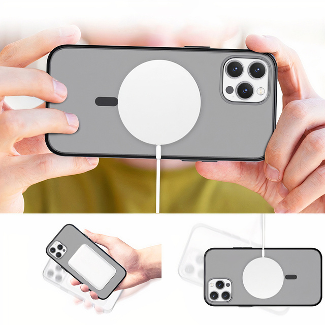 Alogy MagCase do MagSafe Etui matowe obudowa z pierścieniem magnetycznym do Apple iPhone 12/ 12 Pro Czarne