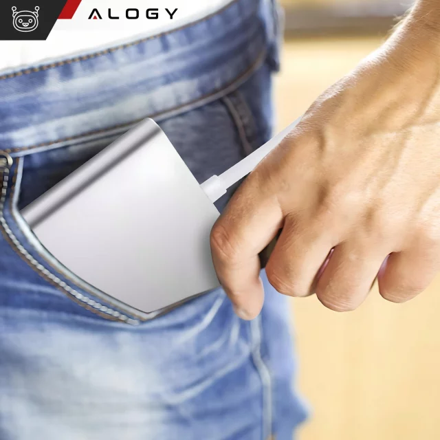 Alogy Adapter HUB 3w1 rozdzielacz USB-C 3.0 HDMI USB-A Srebrny