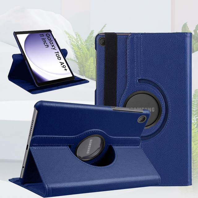 Alogy Etui do Samsung Galaxy Tab A9+ Plus 2023 11" (X210/X215/X216) obrotowe pokrowiec obudowa z klapką na tablet Case Granatowe