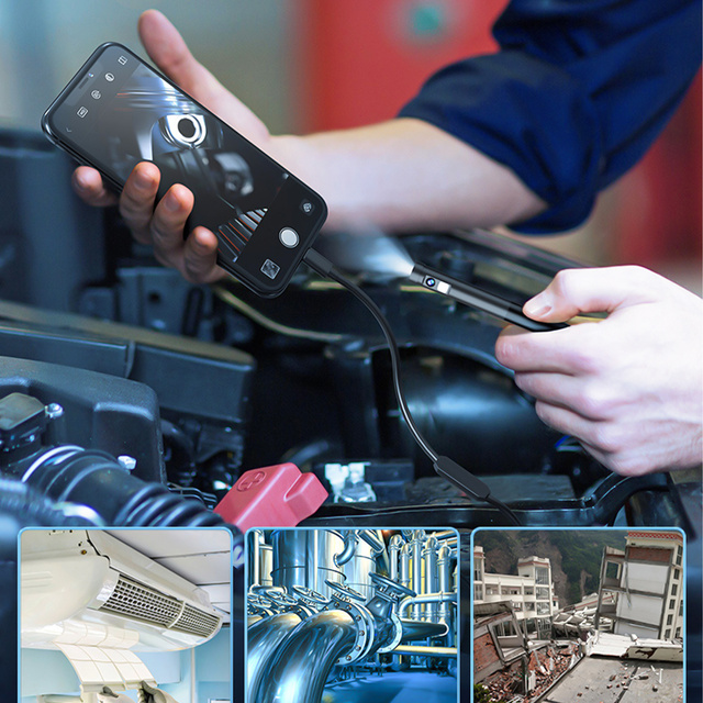 Alogy Duo Cam Endoskop Kamera inspekcyjna endoskopowa 1920 Full HD Lightning do iPhone, USB-C, micro USB 3m 8mm czarna