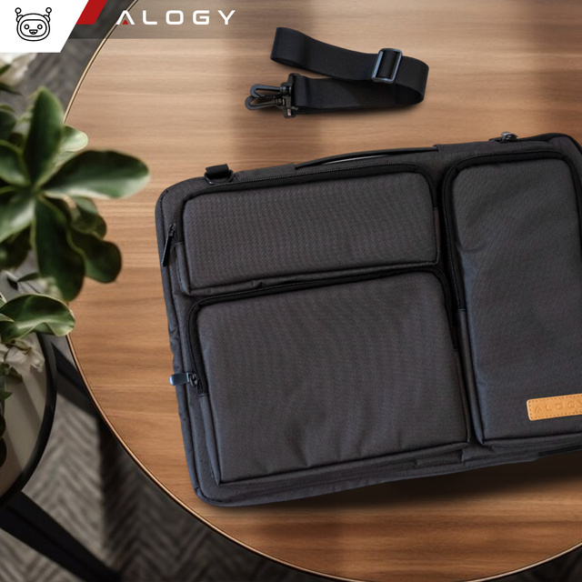 Alogy Torba Etui na MacBooka, laptopa, tableta 15.6" z paskiem na ramię Czarna
