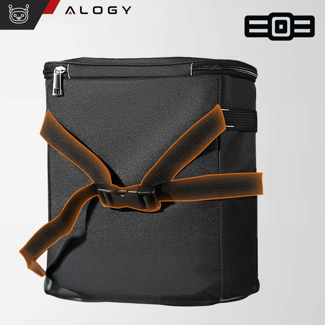 Alogy Samochodowy kosz na śmieci Organizer mini śmietnik na zagłówek fotel auta do samochodu czarny 8l torba termiczna