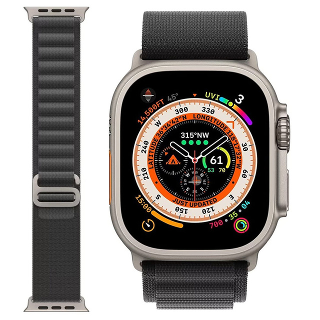 Alogy Pasek do Apple Watch 4/5/6/7/8/SE (38/40/41mm) sportowa opaska do zegarka Sport Strap Czarny