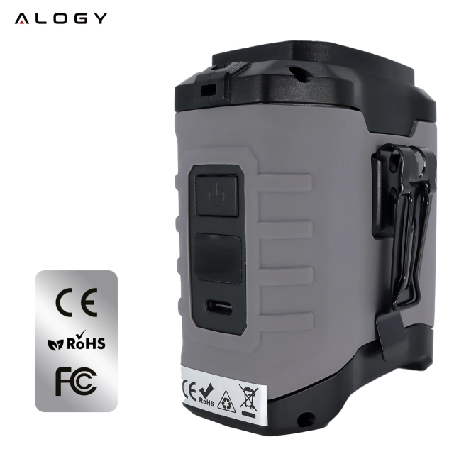 Mały wentylator Alogy Wiatrak z funkcją PowerBanka stojący wiszący do powieszenia na pasku przy spodniach 4000mAh Czarny
