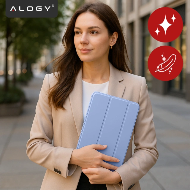 Etui do Apple iPad 11gen. 11" 2025 / 10gen. 10.9" 2022 – hybrydowa ochrona z miejscem na rysik, składana okładka z funkcją podstawki, precyzyjne dopasowanie – Alogy HybridBook™ Case Lawendowy