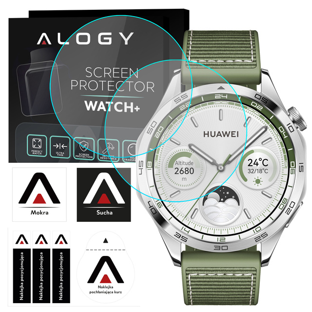 Alogy Screen Protector Watch+ 2x Szkło Hartowane ochronne na smartwatch do Huawei Watch GT4 GT 4 46mm