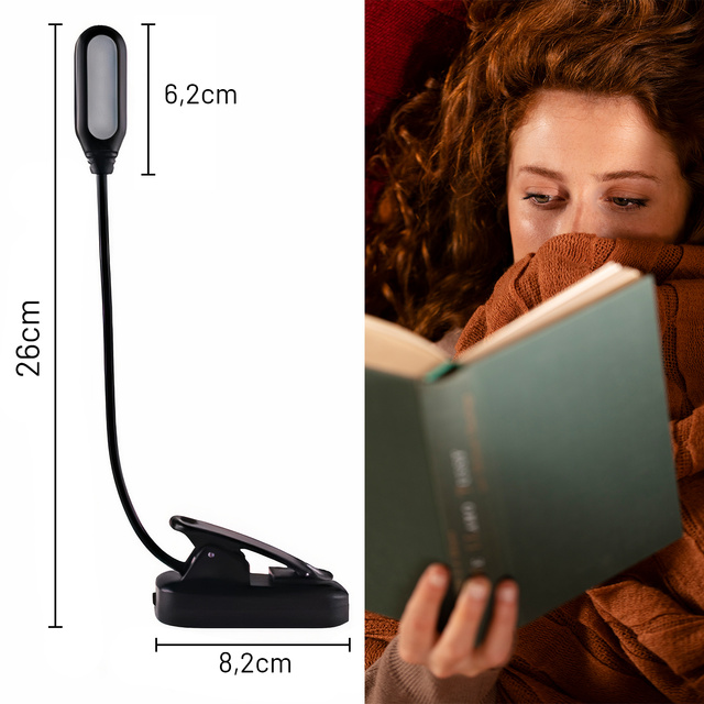 Lampka Alogy LED nocna na biurko biurkowa do czytania lampa regulowana bezprzewodowa micro USB czarna