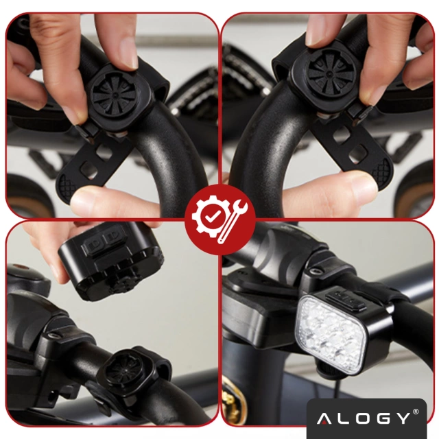Lampka rowerowa LED Alogy DuoRide™ Lights Latarka na rower wodoodporne światło światełko na przód i tył przednia tylna 2 sztuki 10 LED