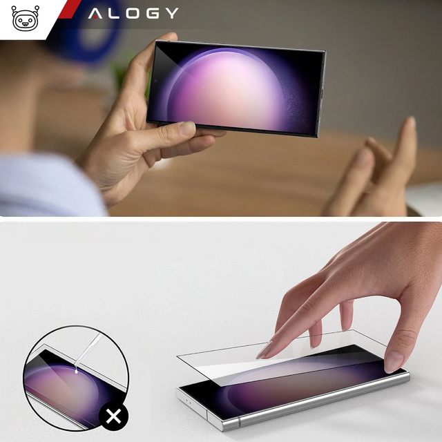 Alogy Szkło na ekran Full Glue case friendly do Samsung Galaxy S24 Ultra Czarne
