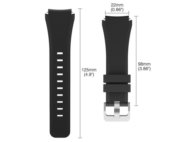 Gumowy pasek sportowy do Samsung Gear S3 / watch 46mm karbon czarny (22mm)