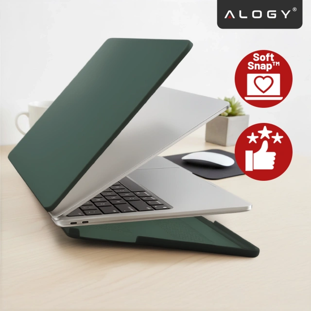 Etui do Apple MacBook Air 13 / 13.3" 2018–2021 (M1 A2337/A2179/A1932) – elastyczna, matowa obudowa ochronna, lekka i odporna – Alogy AirGuard™ Zielony