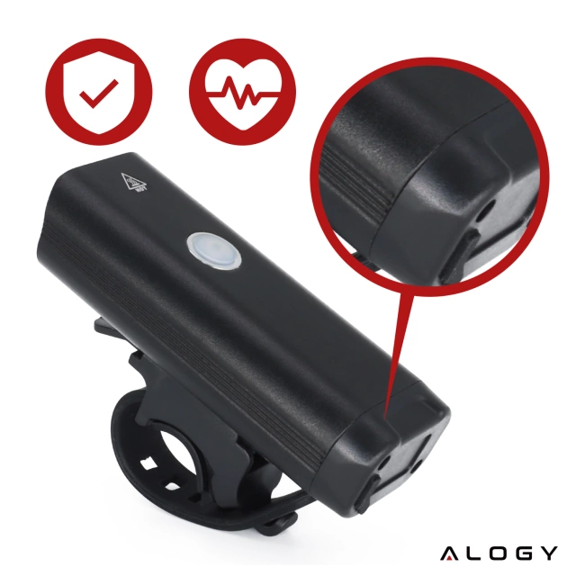 Lampka rowerowa przód LED przednia światło roweru 800LM 1800mah oświetlenie wodoodporna światełko na rower czarna