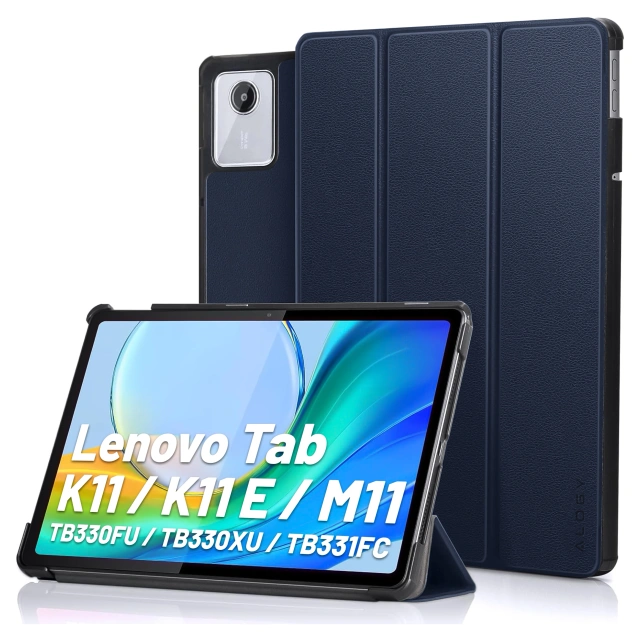 Etui do Lenovo Tab K11 / K11E 11” M11 10.95" TB330FU / TB330XU / TB331FC Book Case Cover z klapką obudowa futerał pokrowiec Alogy Granatowe