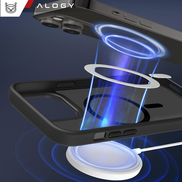 Alogy Etui ochronne do iPhone 14 Pro Ring Case obudowa na telefon do Mag Safe Czarne matowe plecki