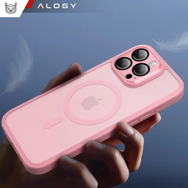 3w1 Zestaw Etui Hybrydowe + Szkło do Apple iPhone 16 Pro obudowa ochronna Hybrydowe MagSafe z ochroną obiektywu case + 2x Szkło hartowane ochronne na telefon Alogy 3in1 Case Pack Różowe