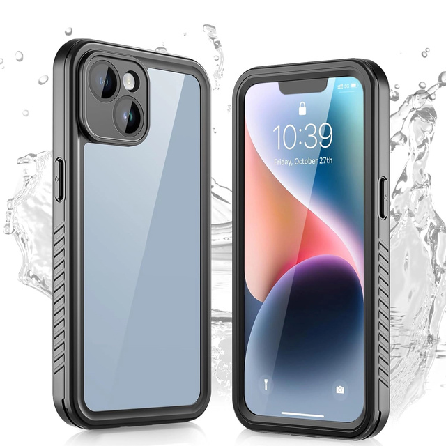 Alogy Etui do iPhone 14 wodoodporne pancerne 360 Case Hybrid ochrona aparatu obiektywów IP68 Waterproof czarne