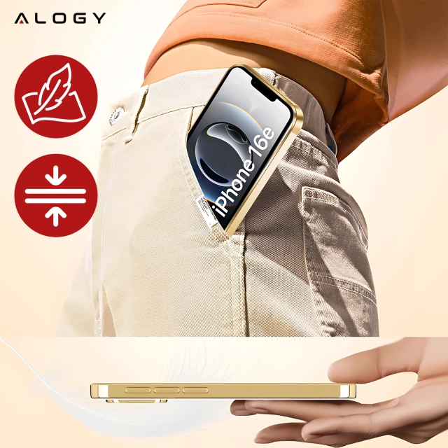 Etui do Apple iPhone 16e Alogy LuxeShield™️ Glamour Luxury Ring obudowa do MagSafe z osłoną aparatów Złote