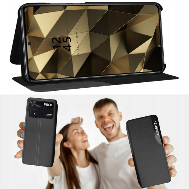 Alogy Etui na telefon z klapką portfel skórzany Smart View Cover do Xiaomi Redmi Note 10 Pro