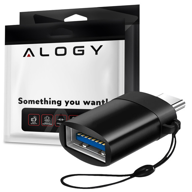  Alogy Adapter przejściówka konwerter USB-A do USB-C 3.0 Czarny