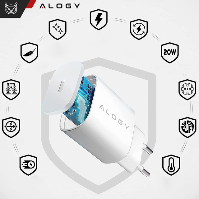 Alogy Ładowarka sieciowa szybka USB-C PD 20W Biała