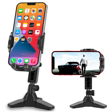 Alogy Uchwyt na telefon stojak podstawka na biurko regulowany 360 Tripod biurkowy statyw 4-7" Czarny