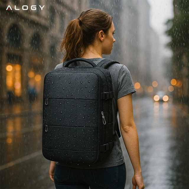 Plecak na laptopa tablet męski damski podróżny na walizkę do biura podróży Unisex 45x30x20cm Alogy Czarny