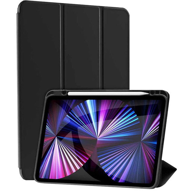 Etui Alogy Klawiatura Bluetooth Touchpad 4w1 Magnetyczne Pencil do Apple iPad Pro 12.9 2020 / 2021 / 2022 / iPad Air 13 2024 Czarne + Mysz 2.4GHZ