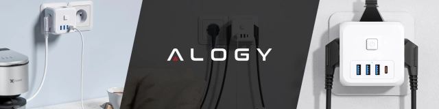 Alogy Rozgałęźnik sieciowy rozdzielacz Ładowarka adapter złodziejka 3 gniazdka PL/EU USB USB-C 7w1 5V 2.4A Biały