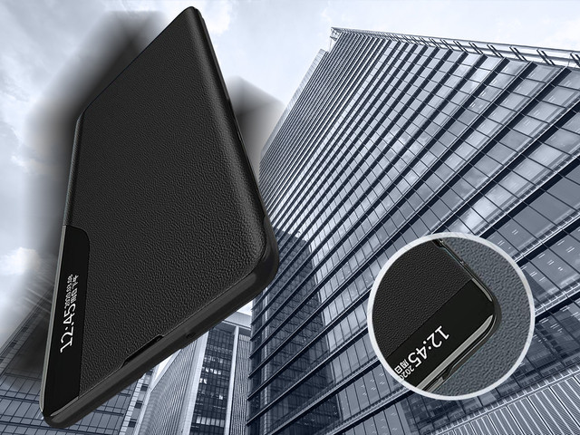 Alogy Etui na telefon portfel Smart View Cover do Galaxy S21 FE Czarne