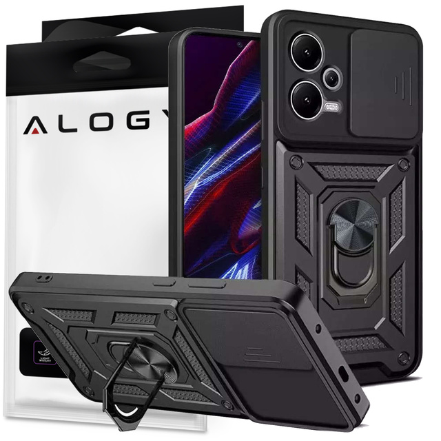 Alogy Etui ochronne Camshield Stand Ring z osłonką na aparat do Xiaomi Redmi Note 12/ Poco X5 5G