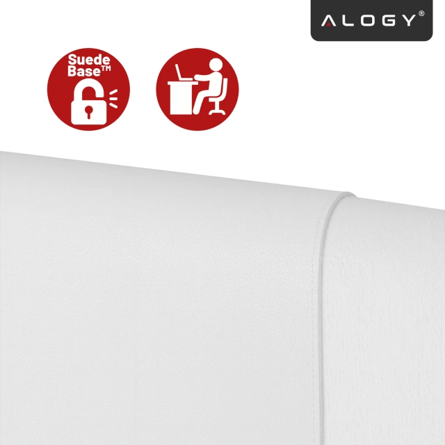 Podkładka na biurko 80×40 cm – antypoślizgowa mata ochronna z eleganckiej ekoskóry PU, pod mysz i klawiaturę, stylowa i trwała – Alogy WorkMat™ Biała