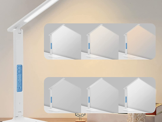 Alogy Lampa biurkowa LED ładowarka indukcyjna Qi 10W z wyświetlaczem Biała
