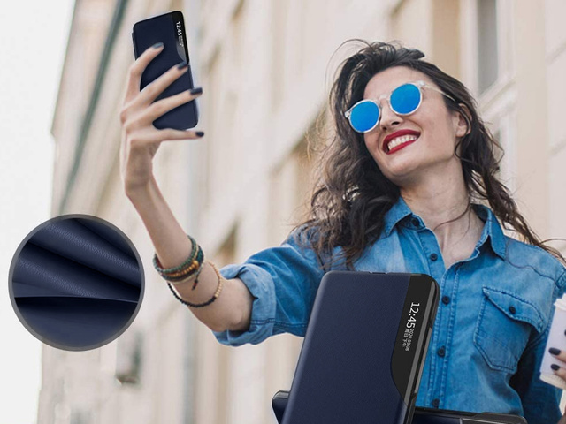 Alogy Etui na telefon portfel Smart View Cover do Galaxy A52 5G/ A52s Granatowe