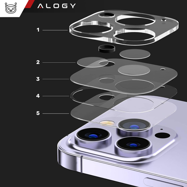 Alogy 2x Szkło hartowane do telefonu na aparat kamerę do Apple iPhone 15 Pro/ 15 Pro Max