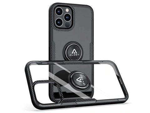 Alogy Etui do telefonu Ring Holder do Apple iPhone 12/ 12 Pro czarne