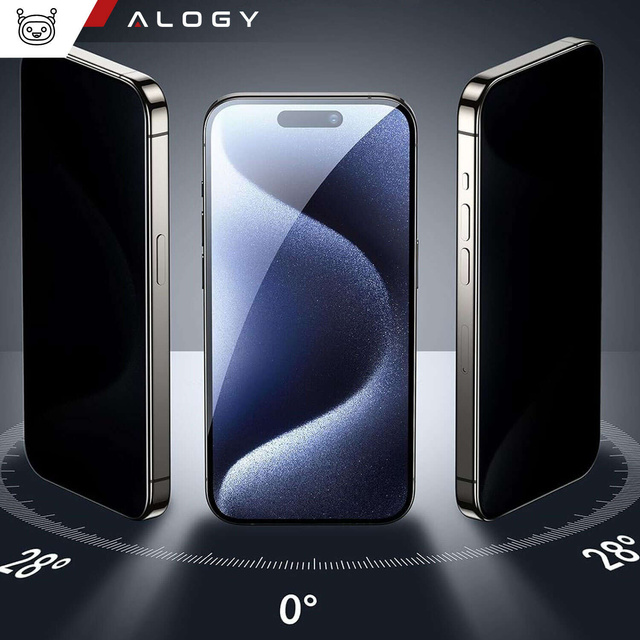 Alogy Szkło prywatyzujące do iPhone 14 Plus / 14 Pro Max Anti-Spy Private Antyszpiegowskie hartowane na ekran matowe