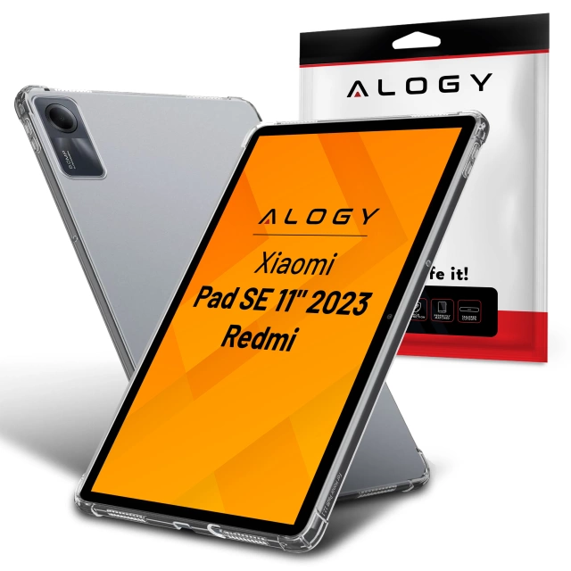 Etui Ochronne do Redmi Pad SE 11" 2023, Wzmocnione Narożniki, Smukłe i Lekkie, Antywstrząsowe ShockProof, Alogy FlexiShield™ – Przezroczyste
