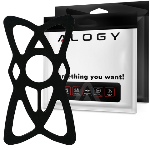 Alogy Pasek bezpieczeństwa TPU guma zabezpieczająca do uchwytu rowerowego Czarny