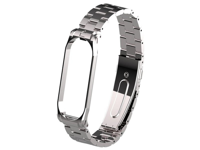 Alogy Bransoleta stainless steel bransoletka do Xiaomi Mi Band 5 Srebrna