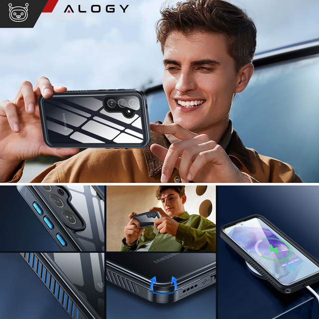Alogy Etui do Samsung Galaxy A55 5G Pancerne wodoodporne IP68 360 Armor Case wbudowana szybka czarne