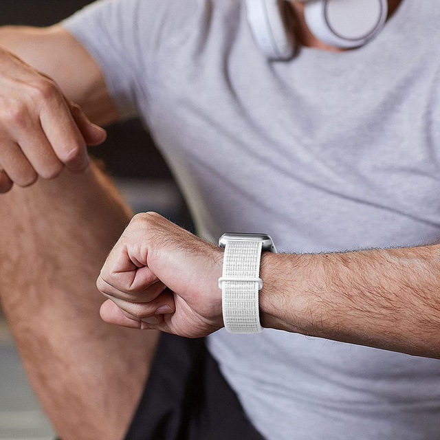 Alogy Nylon Strap Pasek z rzepem do Apple Watch 1/2/3/4/5/6/7/8/SE/Ultra (42/44/45/49mm) Biały
