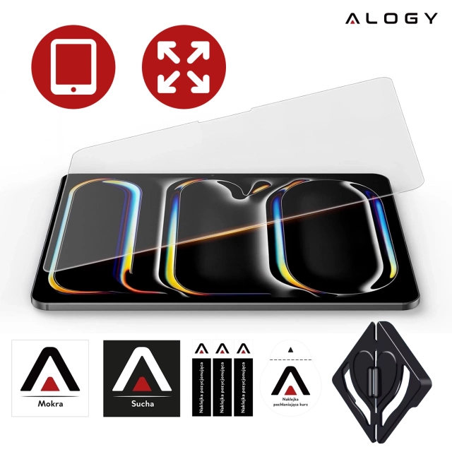 Matowe Szkło hartowane do Apple iPad Pro 13" 2024 Alogy Matte Paper-Like Screen Protector z zestawem montażowym