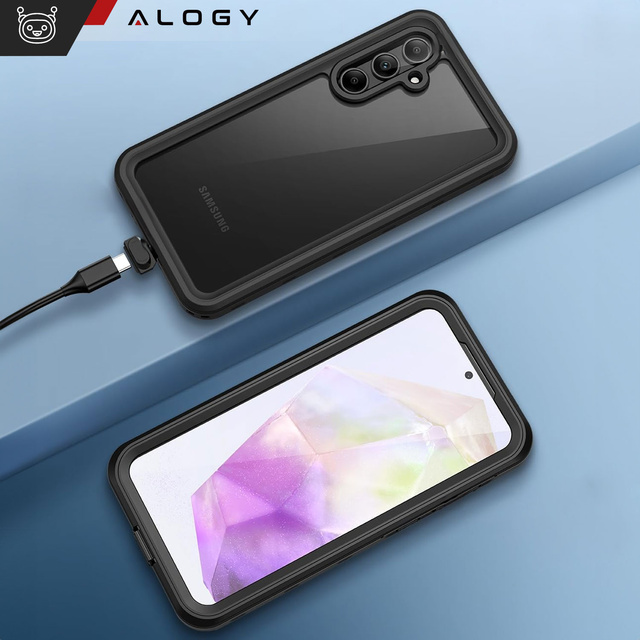 Alogy Etui do Samsung Galaxy A35 5G Pancerne wodoodporne IP68 360 Armor Case wbudowana szybka czarne