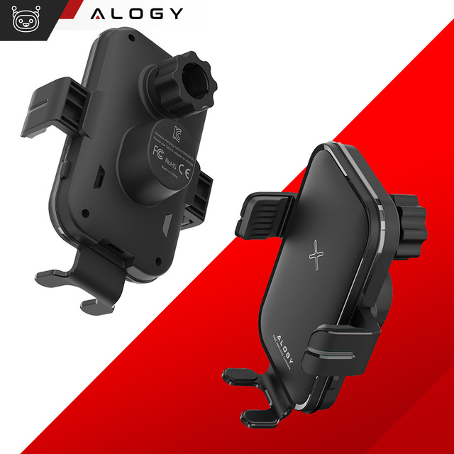 Alogy Uchwyt samochodowy Fast Wireless Charging Car Holder z Ładowarką Qi indukcyjną 15W do auta na kratkę