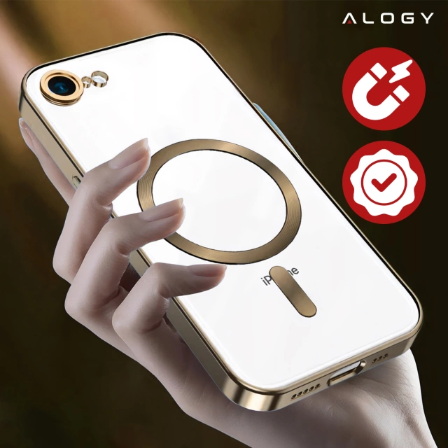 Etui do Apple iPhone 16e Alogy LuxeShield™️ Glamour Luxury Ring obudowa do MagSafe z osłoną aparatów Złote