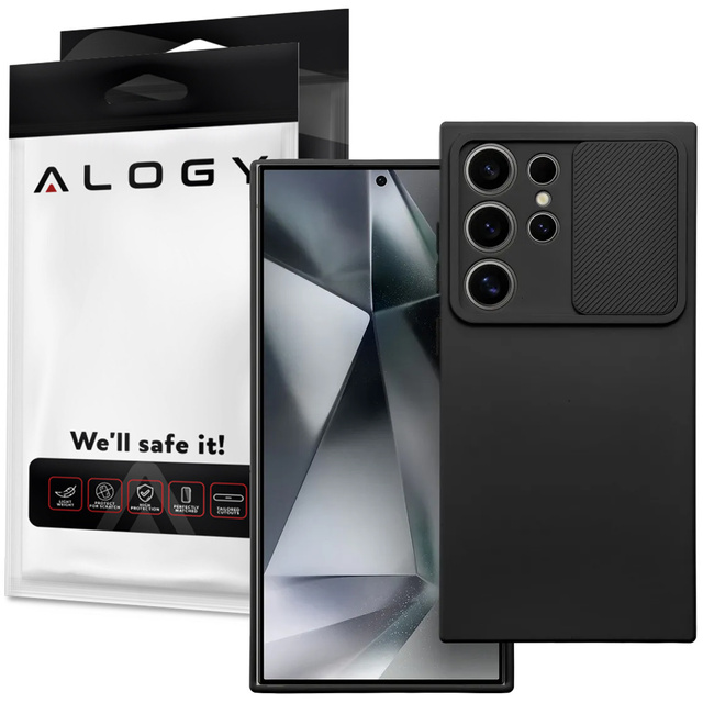 Alogy Camshield Etui do Samsung Galaxy S24 Ultra pancerne obudowa ochrona aparatu czarne